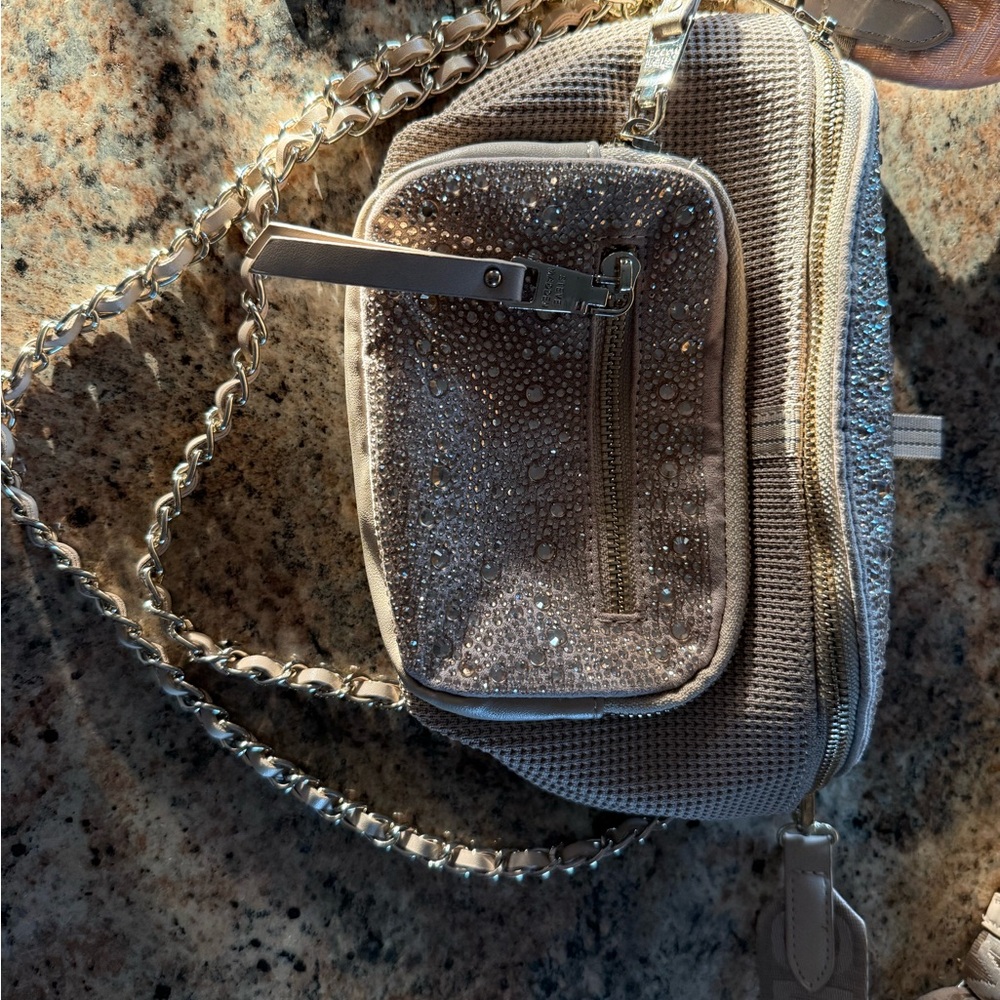 Steve Madden Beige Crossbody Bag with Chain Strap